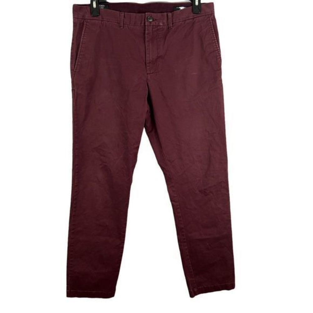 NORDSTROM Burgundy‎ Chino Ballard Slim Fit Pants (36wx32l)